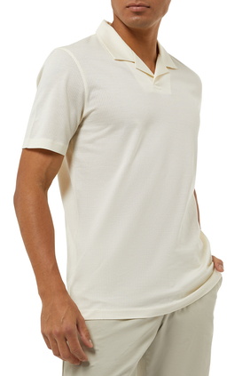 Johnny-Collar  Polo Shirt In Mercerised Cotton Mesh